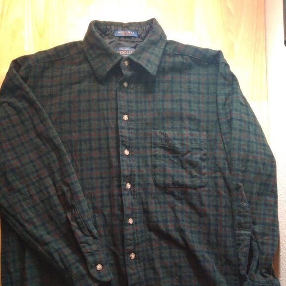 Vintage Pendleton Flannel Wool Button Down Shirt - Picture 2 of 7